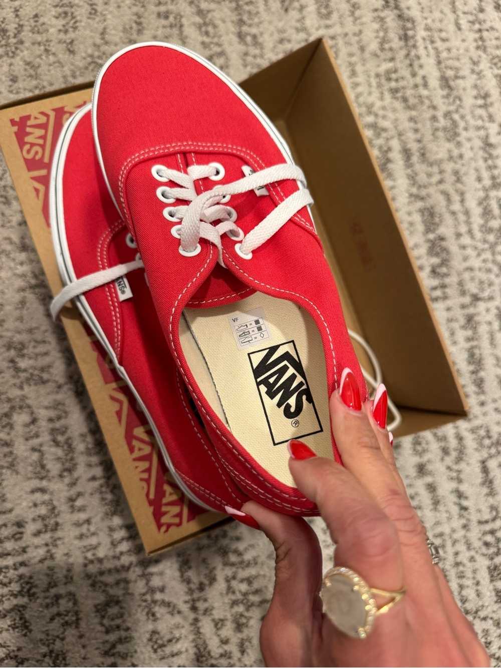 Vans Red Canvas Low-Top Sneakers with White Accents